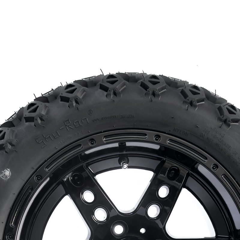 PUNTEE las ruedas del carro de golf de 14 pulgadas y cansa 22x10-14 todos los rayos del negro brillante 6 del terreno