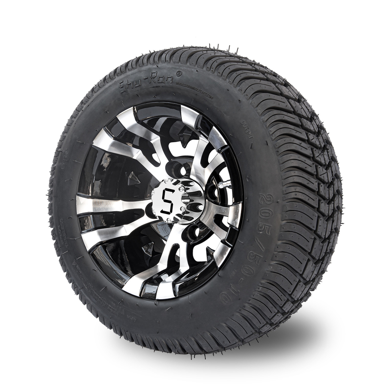 Rueda del carro de golf de 10 pulgadas y perno de la compensación 4x4 de 205/50-10 DOT Street Tire Combo -25 (101.6m m)