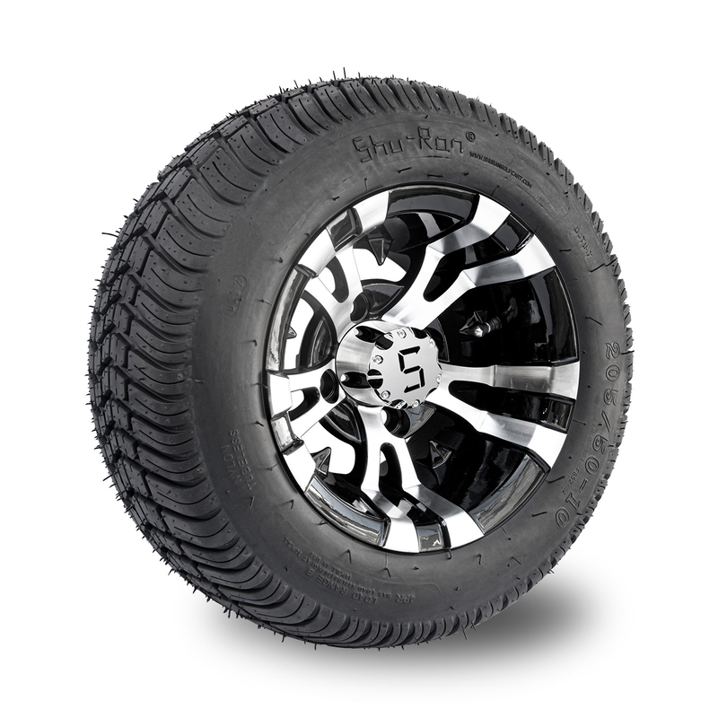 Rueda del carro de golf de 10 pulgadas y perno de la compensación 4x4 de 205/50-10 DOT Street Tire Combo -25 (101.6m m)