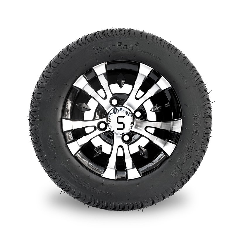 Rueda del carro de golf de 10 pulgadas y perno de la compensación 4x4 de 205/50-10 DOT Street Tire Combo -25 (101.6m m)