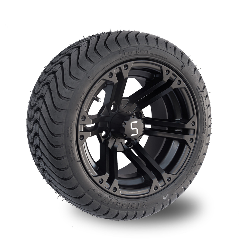 12x7 Matte Black Golf Cart Wheel cansan el neumático combinado 101,6 PCD combinados del perfil bajo 215/35-12