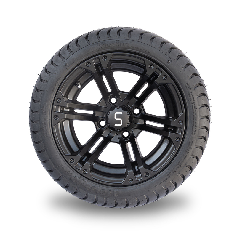 12x7 Matte Black Golf Cart Wheel cansan el neumático combinado 101,6 PCD combinados del perfil bajo 215/35-12