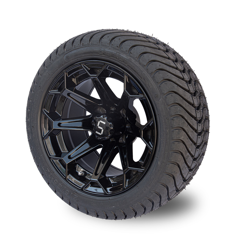 El negro brillante de ShuRan carro de golf de 12 pulgadas rueda y cansa 215/35-12 el neumático DOT Approved