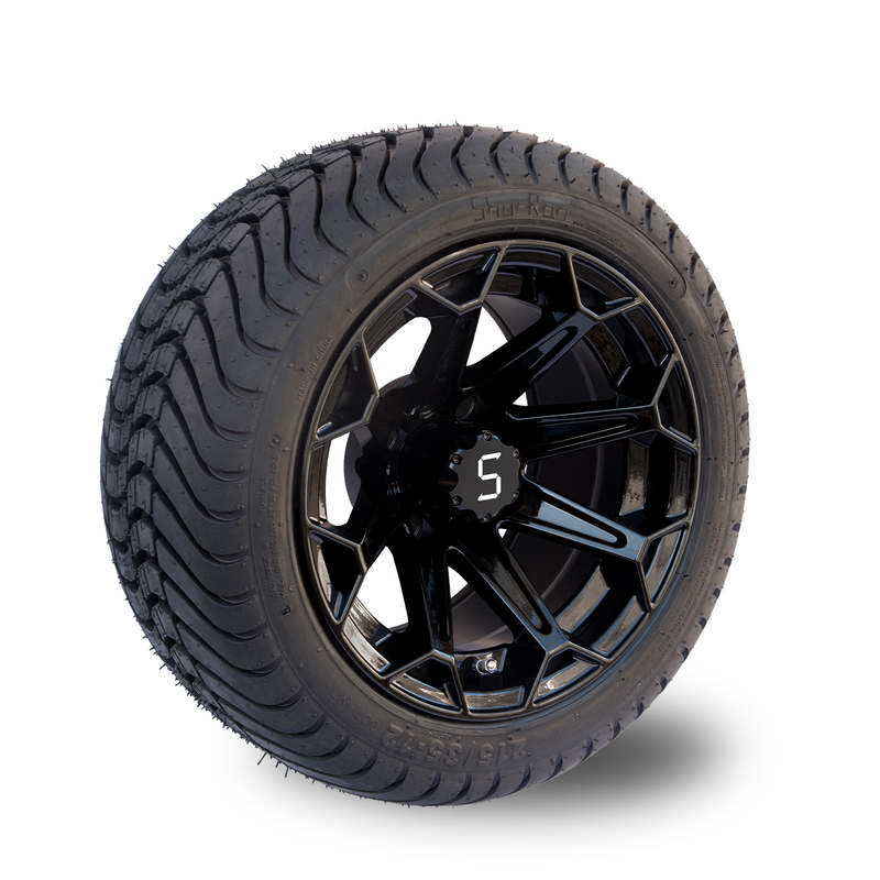 El negro brillante de ShuRan carro de golf de 12 pulgadas rueda y cansa 215/35-12 el neumático DOT Approved