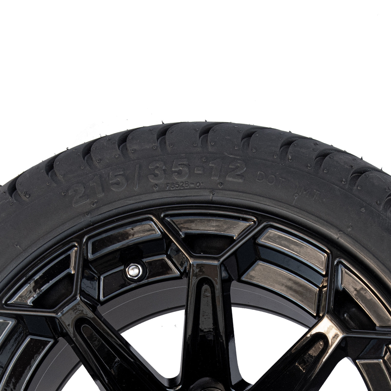 El negro brillante de ShuRan carro de golf de 12 pulgadas rueda y cansa 215/35-12 el neumático DOT Approved