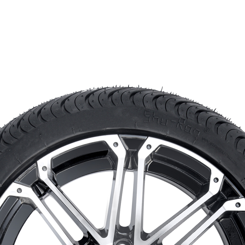 las ruedas del carro de golf 14x7 y el neumático combinado de la calle 225/30-14 de los neumáticos trabajaron a máquina negro brillante