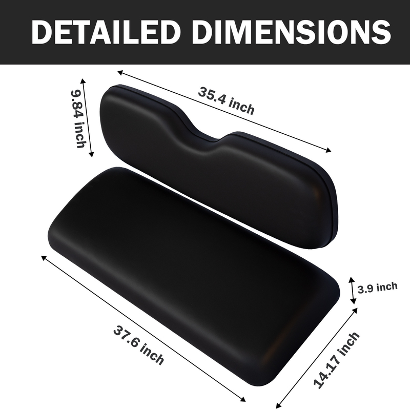 ShuRan Universal Golf Cart Colchones de reemplazo del asiento trasero para EZGO/Club Car/Yamaha