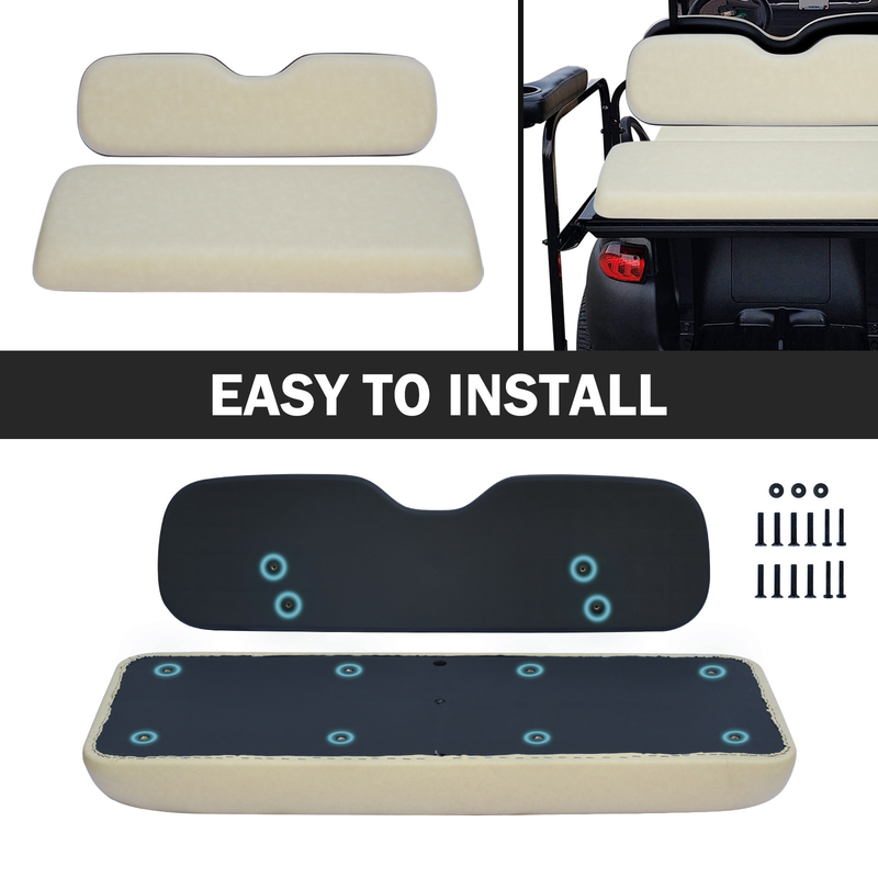 Universal Buff Golf Cart Asiento trasero de reemplazo de cojines de material de PU para el coche del club