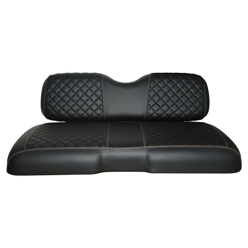Base Negra con patrón de doble diamante Camas de asiento delanteras para carros de golf para EZGO RXV