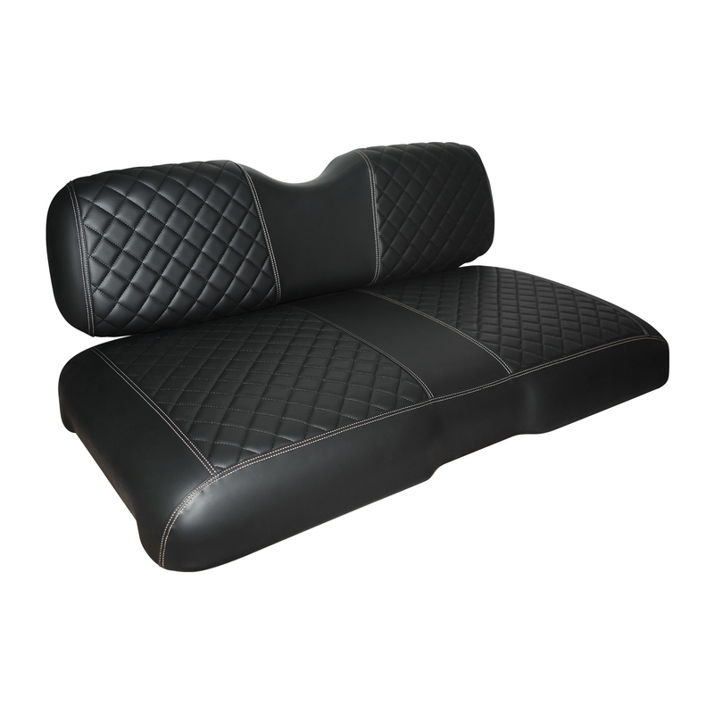 Base Negra con patrón de doble diamante Camas de asiento delanteras para carros de golf para EZGO RXV