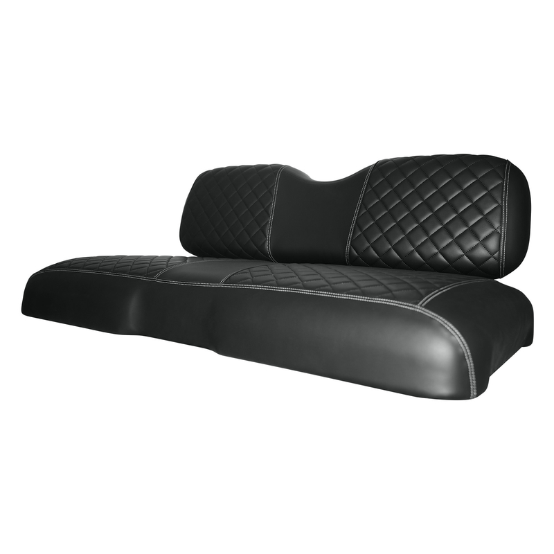 Base Negra con patrón de doble diamante Camas de asiento delanteras para carros de golf para EZGO RXV