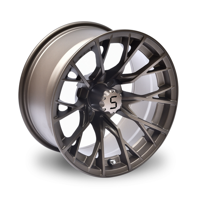 Gunmetal 14 pulgadas de carrito de golf ruedas y neumáticos 4/101.6 Bolt Shuran New Starshine-419