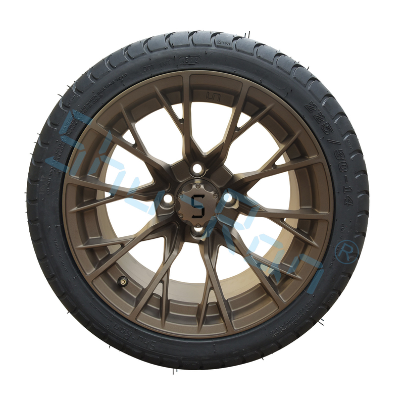 Ruedas de bronce personalizadas de 14' 225/30-14 Street DOT Aprobado Pruebas para Golf Cart ATV