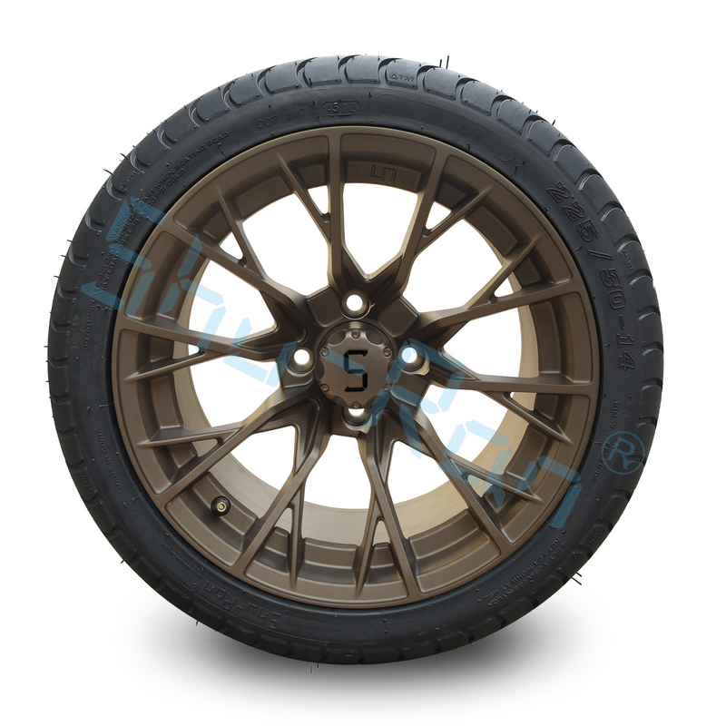 Ruedas de bronce personalizadas de 14' 225/30-14 Street DOT Aprobado Pruebas para Golf Cart ATV