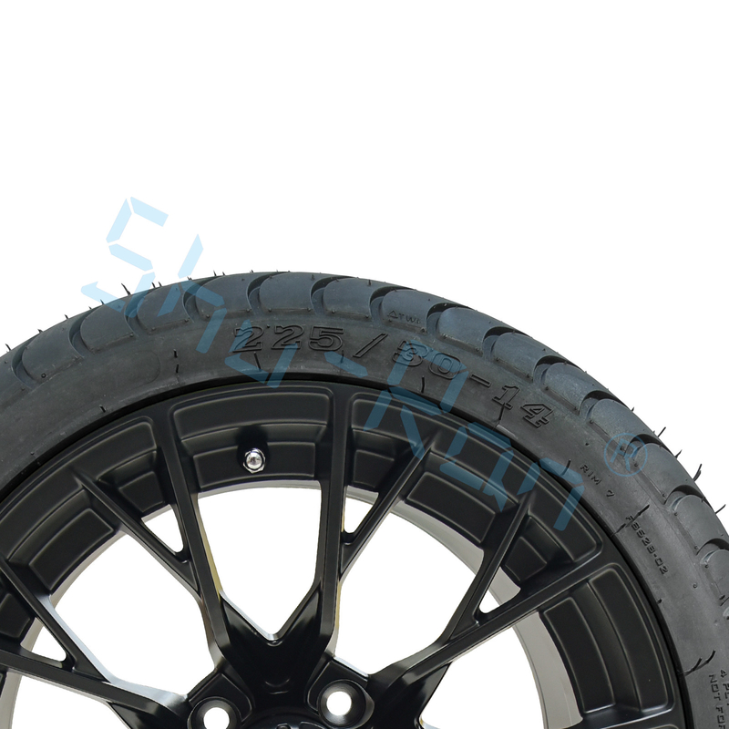 Venta al por mayor de llantas negras brillantes de 14 pulgadas con aprobación DOT neumático para carros de golf
