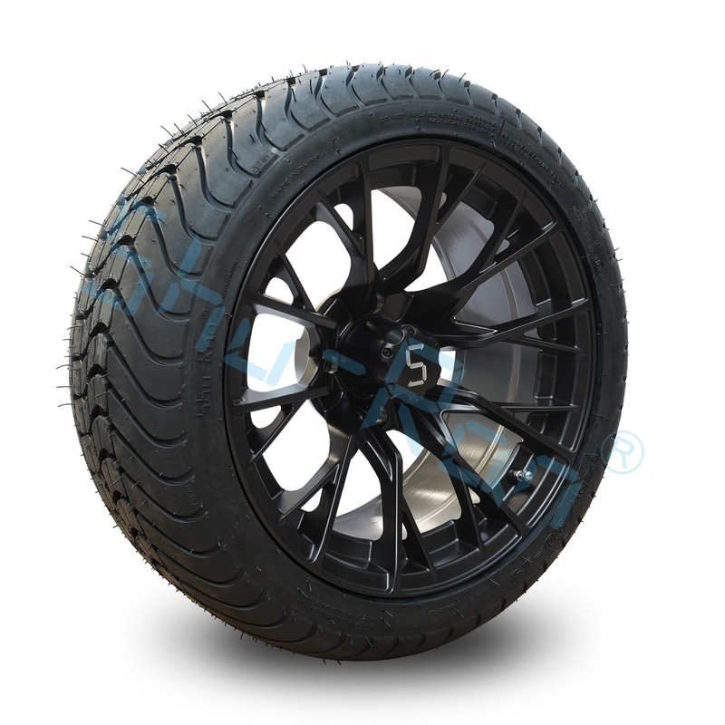 Venta al por mayor de llantas negras brillantes de 14 pulgadas con aprobación DOT neumático para carros de golf