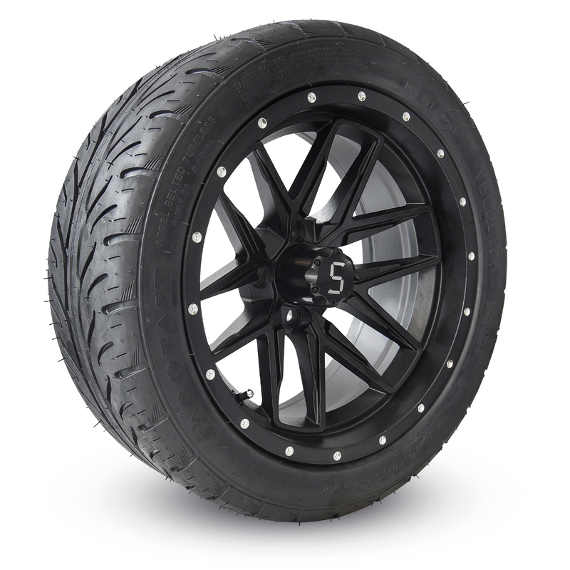 215/40R 15 pulgadas de carrito de golf negro mate Ruedas y neumáticos fáciles de instalar