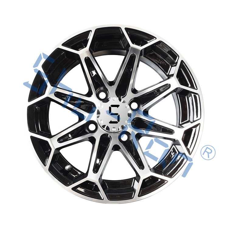 Carro de golf 12'/14' Machined/ Brillante ruedas de aluminio negro llantas para el Club Car, EZGO, YMH Carros de golf