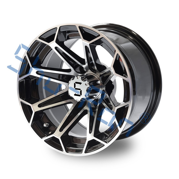 Carro de golf 12'/14' Machined/ Brillante ruedas de aluminio negro llantas para el Club Car, EZGO, YMH Carros de golf