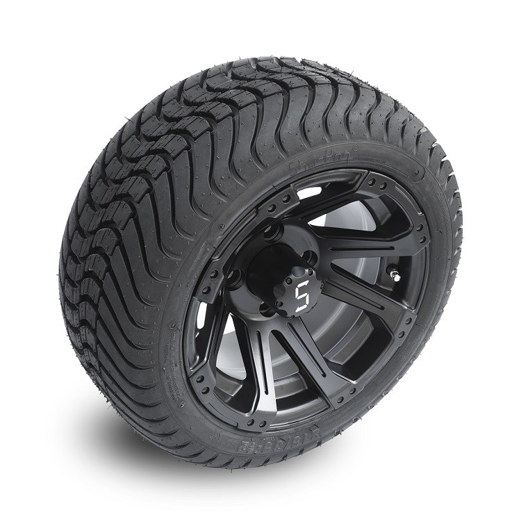 La calle 12 y 215/35-12 la pulgada Matte Black Wheels del carro de golf cansa el modelo DOT Rated del perno 4x4