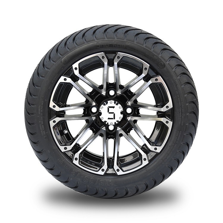 12 pulgadas de Machiend/ruedas negras y 215/35-12 DOT Street Tires Combo del carro de golf 4 capas