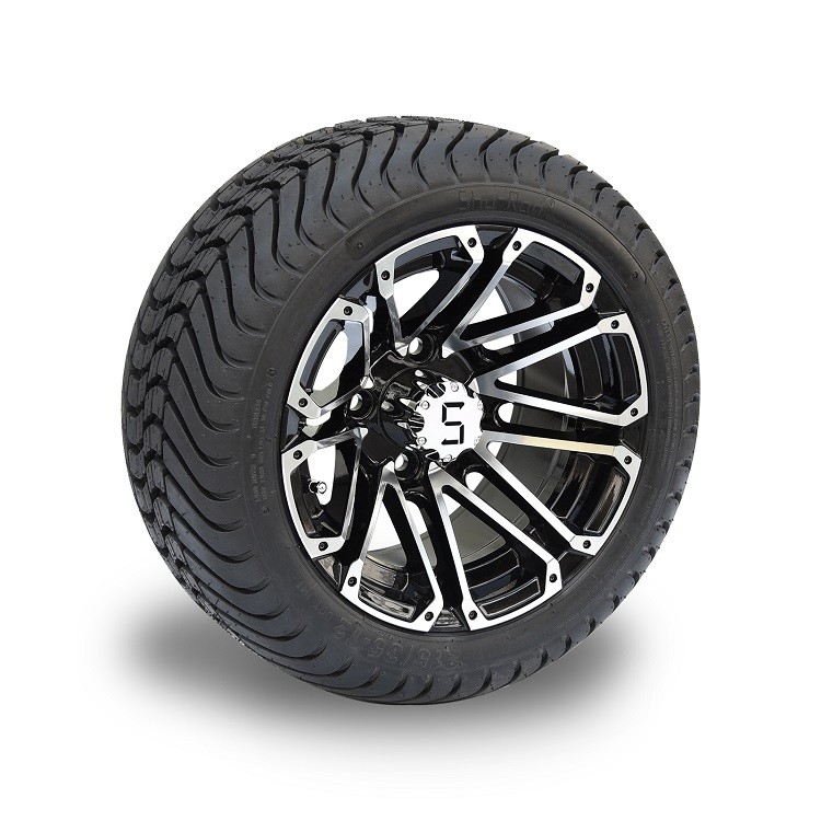 12 pulgadas de Machiend/ruedas negras y 215/35-12 DOT Street Tires Combo del carro de golf 4 capas