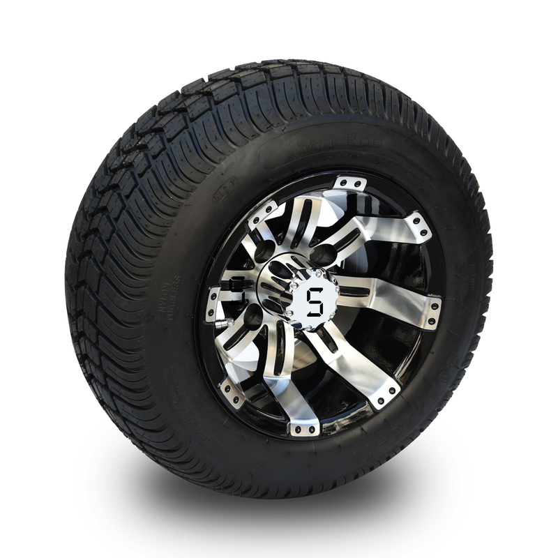 205/50-10 DOT Low Profile Street Tires y el carro de golf de 10 pulgadas trabajaron a máquina/capas combinada de las ruedas negras brillantes las 4 clasificadas