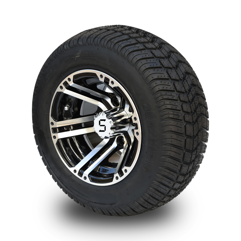 Rueda del carro de golf de 10 pulgadas y perno de la compensación 4x4 de 205/50-10 DOT Street Tire Combo -25 (101.6m m)