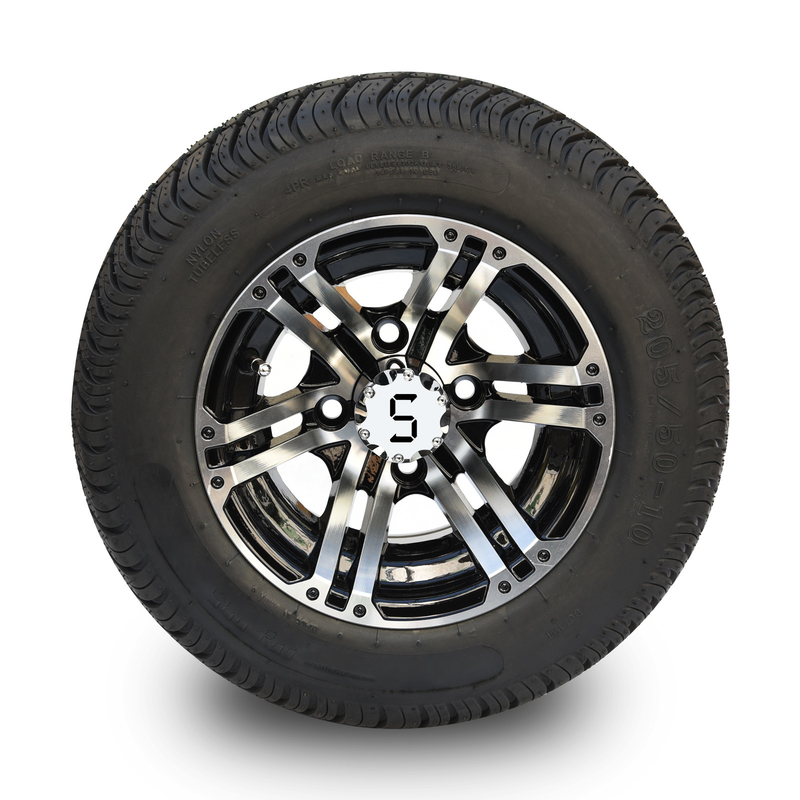 Rueda del carro de golf de 10 pulgadas y perno de la compensación 4x4 de 205/50-10 DOT Street Tire Combo -25 (101.6m m)
