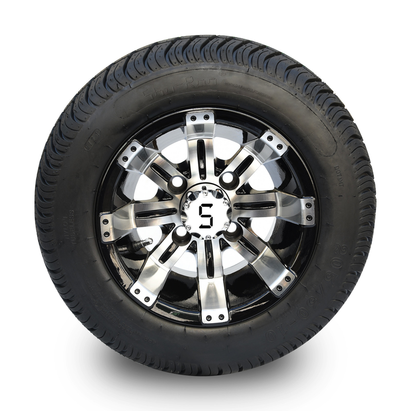 205/50-10 DOT Low Profile Street Tires y el carro de golf de 10 pulgadas trabajaron a máquina/capas combinada de las ruedas negras brillantes las 4 clasificadas