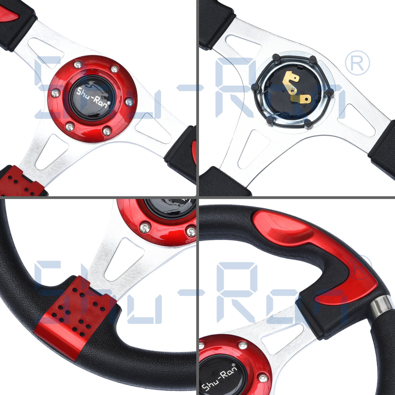 Volante de encargo rojo del carro de golf F1 para el coche del club, EZGO, y Yamaha