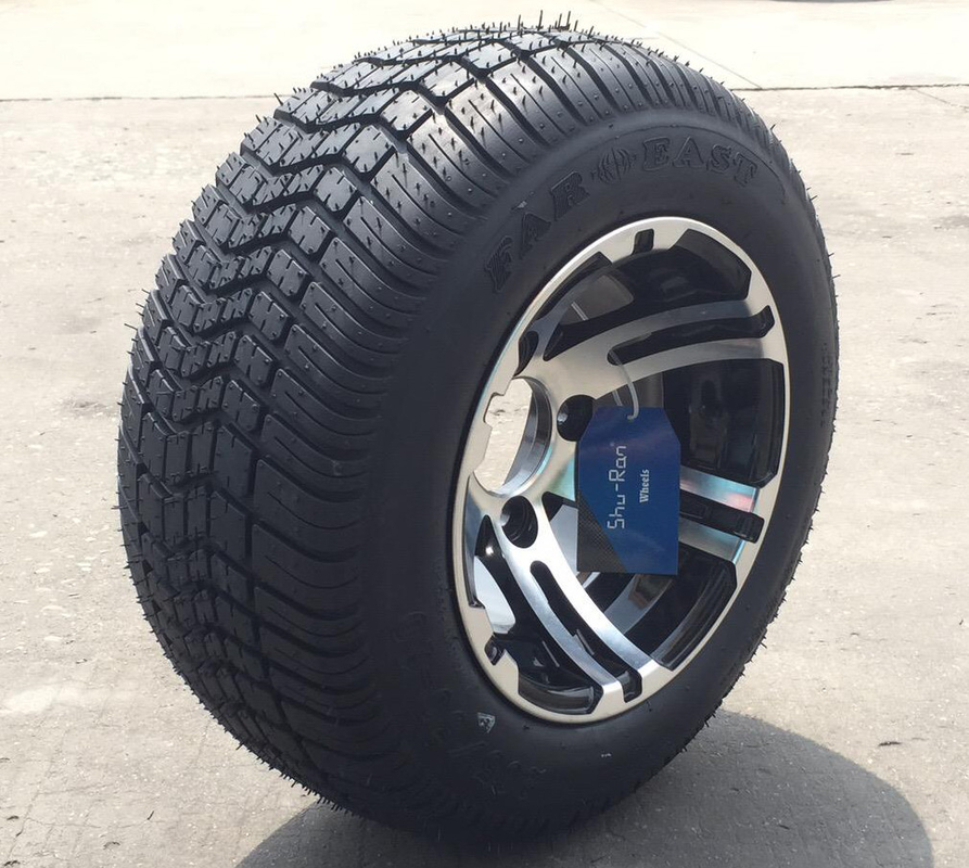 205/50-10 DOT Low Profile Street Tires y el carro de golf de 10 pulgadas trabajaron a máquina/capas combinada de las ruedas negras brillantes las 4 clasificadas