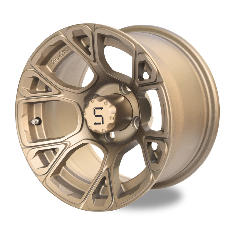 Las ruedas del carro de golf de 12 pulgadas broncean Y el modelo 101,6 PCD del perno de -25mm 4x4